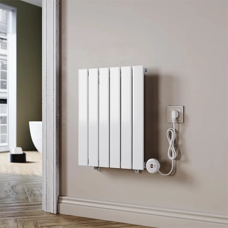 Badheizkörper Elektrischer Paneelheizkörper Weiß 600x452mm Mit Programmierbare Thermostate für Handtuchwärmer Handtuchheizkörper Elektrisch mit Timerfunktion und Temperaturregler — Heizung Warmepumpe