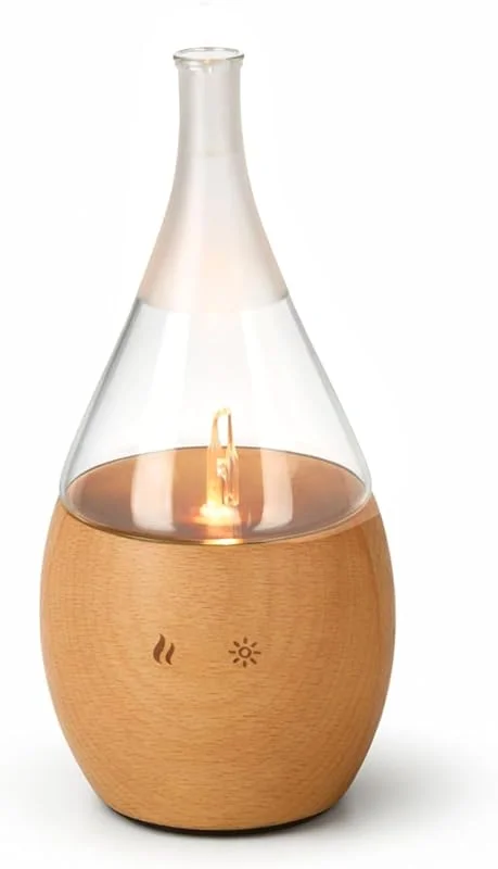 Zen'Arôme - Programmierbarer Zerstäuber für ätherische Öle Bolea - Regulierbare Intensität (bis zu 100m²) und LED-Beleuchtung - Kaltdiffusor für Aromatherapie, Timer - Holz, Glas — Luftbefeuchter