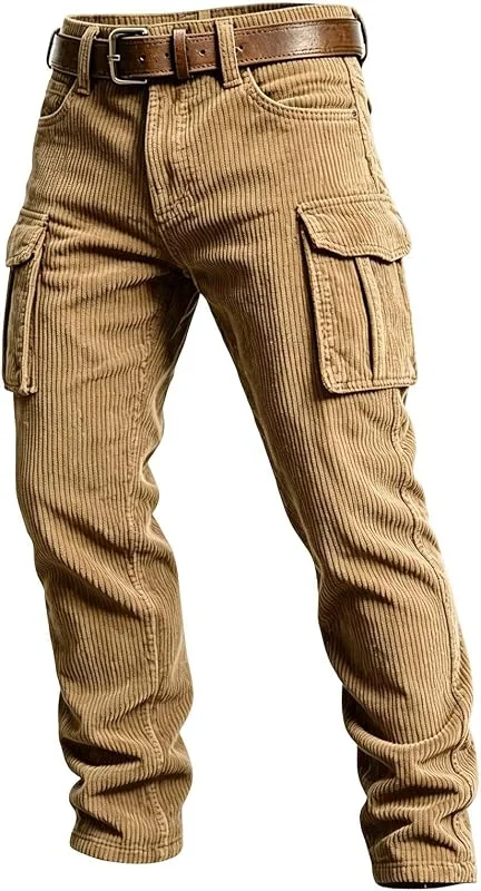 Herren Cord Jogginghose Cargohose Sporthose Freizeithose Trainingshose — Heizkleidung