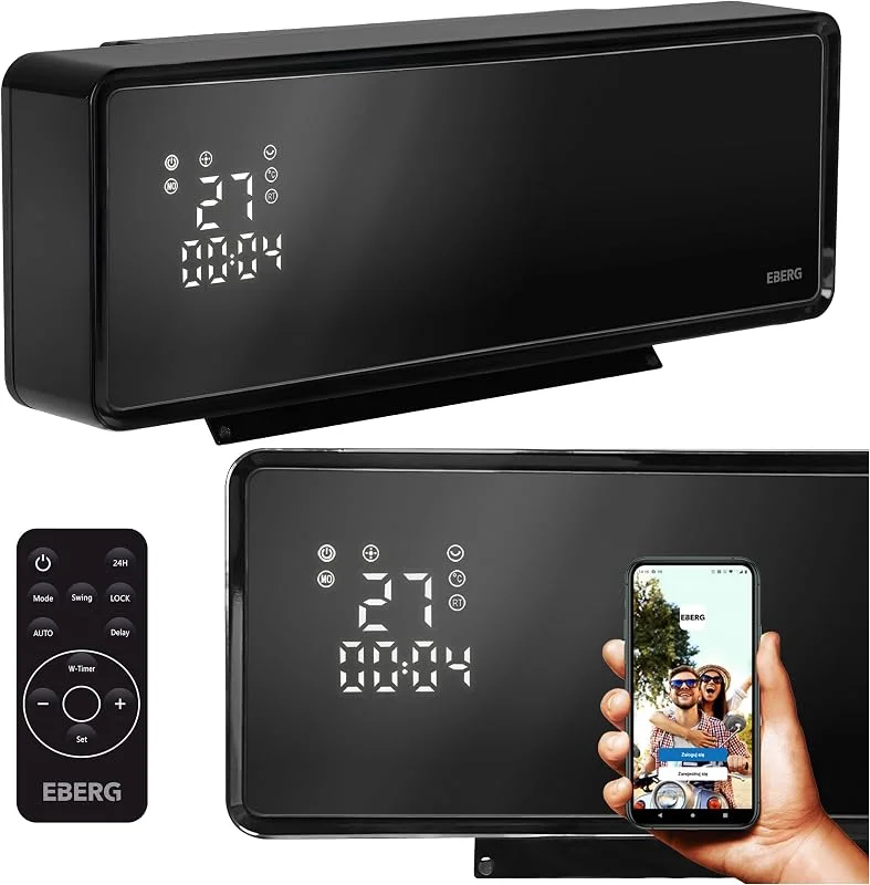 EBERG Q4 Luftschleier 2000 W WiFi, Fernbedienung, Schwarz — Heizung Warmepumpe