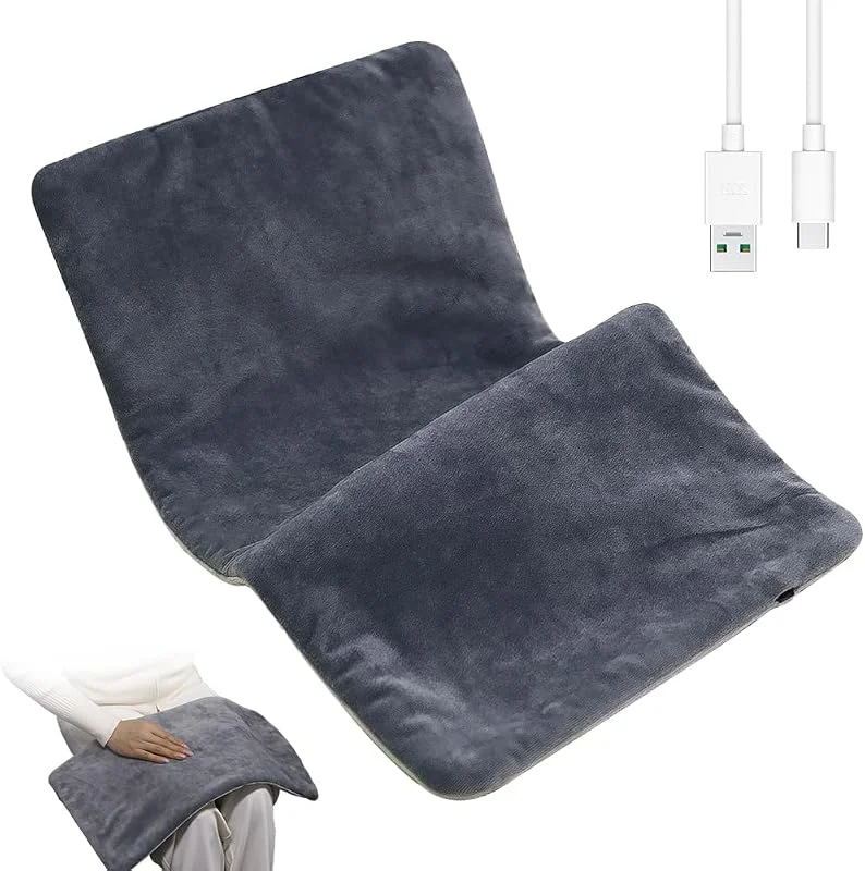 Tragebar USB Heizkissen 5V, Tragbare Graphen Elektrische Heizkissen, USB Heizmatte für Rücken Nacken Schulter Bauch, Waschbar Winter Wärmekissen zur Schmerzlinderung bei Bauchkrämpfen(30 x 60cm) — Heizung Warmepumpe