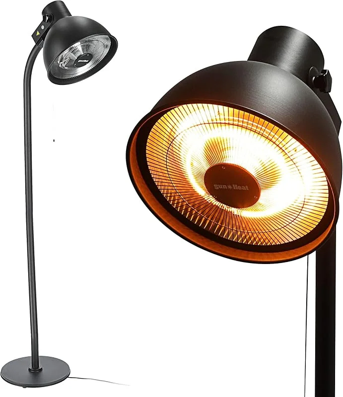 Elektro Terrassen Heizstrahler zum stellen oder hängen, 1500-2000 Watt, Spritzwasserschutz (Design Heizpilz Ø 50cm 3 Heizstufen) — Heizung Warmepumpe