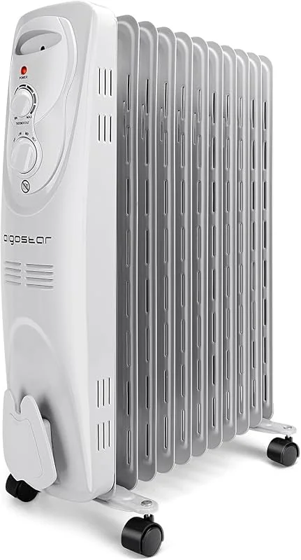 Aigostar Ölradiator 2300W, 11 Rippen, 3 Heizstufen, Thermostat — Heizung Warmepumpe