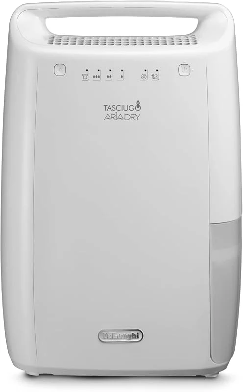 De'Longhi Luftentfeuchter Tasciugo Ariadry DEX210 – mobiler und leiser Raumentfeuchter bis 45 m³, elektrischer Entfeuchter mit Wäsche-Funktion, energieeffizient und umweltfreundlich, grau — Luftbefeuchter