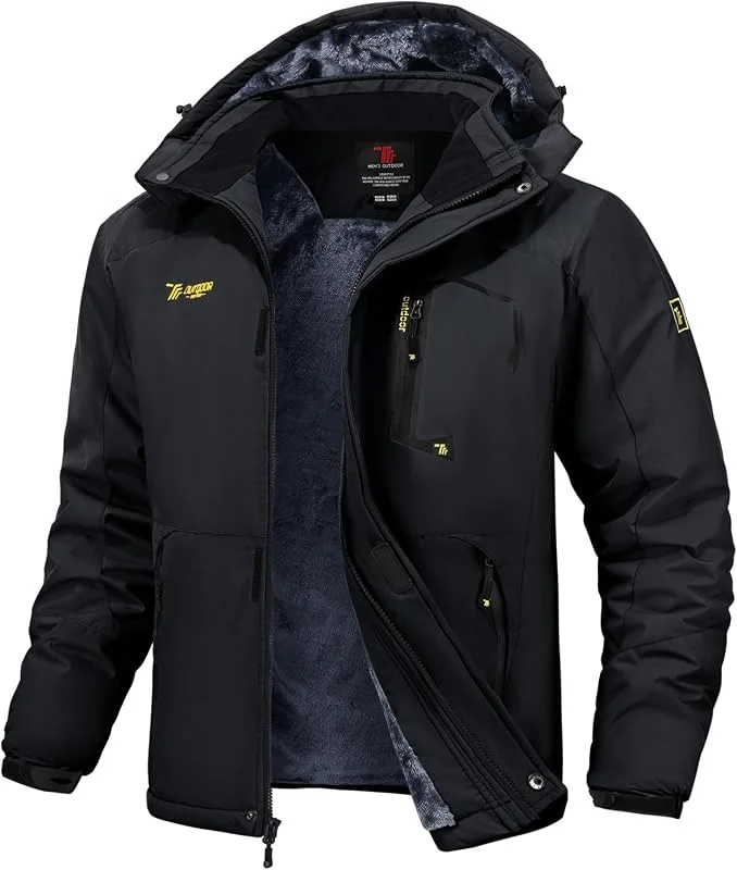 Rdruko Skijacke Herren Wasserdicht Winterjacke Snowboardjacke mit Kapuze — Heizkleidung