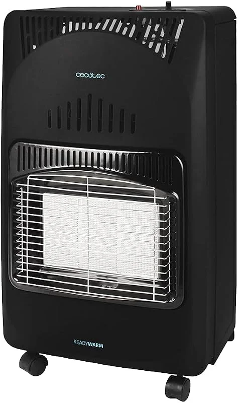 Cecotec Butangas-Heizofen Ready Warm 4000 Slim Fold. 4200W, faltbar, Keramik, 3 Modi, 10 kg Gasflaschen, Dreifaches Sicherheitssystem, 4 multidirektionale Räder, Abdeckung 30m² — Heizung Warmepumpe