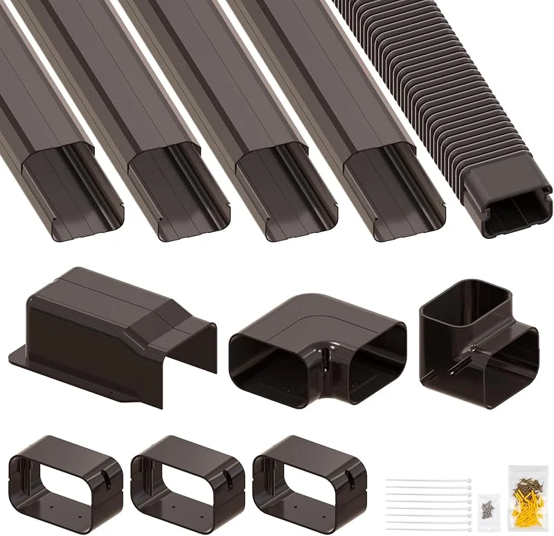 Air Jade Line Set Abdeckung für Mini Split, 10, 2 cm 16, 5 m dekoratives PVC AC Line Cover Kit für kanallose Mini Split Klimaanlage, Wärmepumpensystem und zentrale Klimaanlage, braun — Heizung Warmepumpe