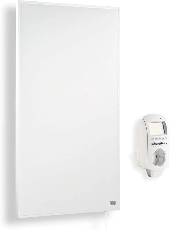 Könighaus Infrarotheizung - 800 Watt mit TÜV SÜD + 5 Jahre Herstellergarantie ✓ Doppelter Überhitzungsschutz ✓ Für Wandmontage ✓ inkl. Thermostat — Heizung Warmepumpe