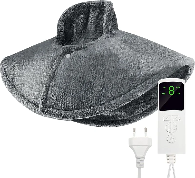 Heizkissen Nacken Schulter, Superweicher Flanell Wärmekissen Nacken, 9 Wärmestufen und 4 Zeitoptionen, Abnehmbares und Waschbares Schulterwärmer, Wärmekissen Nacken Schulter 34×57cm — Heizung Warmepumpe