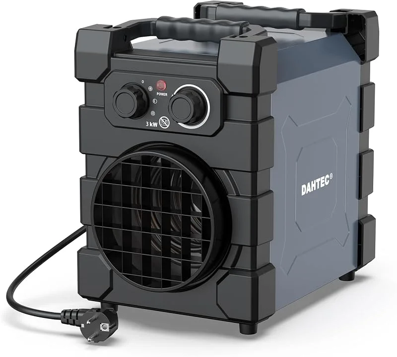 DAHTEC Professioneller Elektro Heizlüfter 3000 Watt Bauheizer Elektroheizer — Heizung Warmepumpe