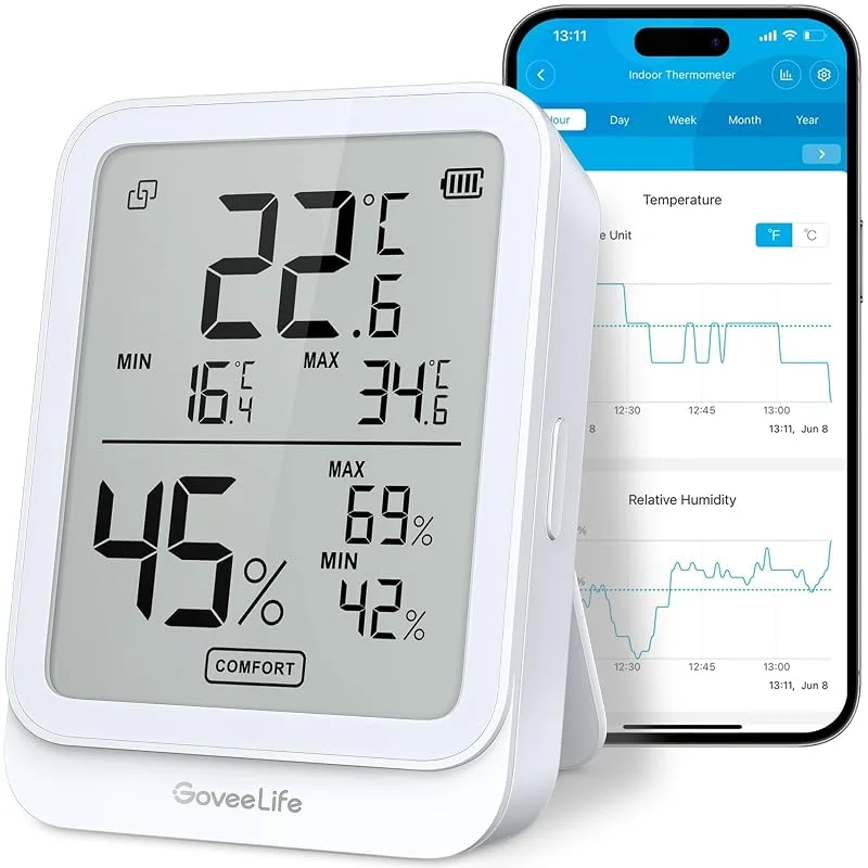 GoveeLife Bluetooth Digitales Thermometer Hygrometer Innen, 1 Stück — Luftbefeuchter
