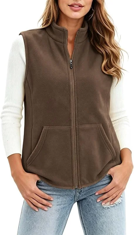 Fleeceweste Damen Stretch Ärmellose Weste Einfarbig Winterweste — Heizkleidung