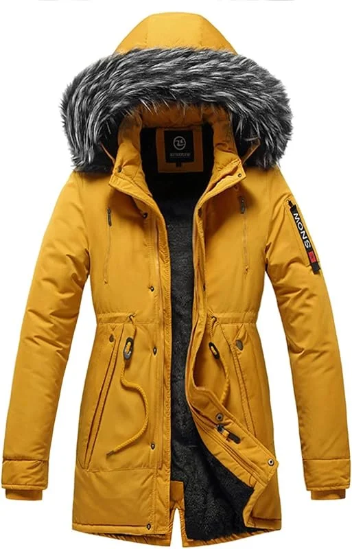 Singular-Point Damen Winterjacke Dicke Warm Steppjacke Wintermantel Langarm Winter Teddy Jacken Kapuzenjacke Reißverschluss Kunstfellkragen Wanderjacke Sportjacke — Heizkleidung