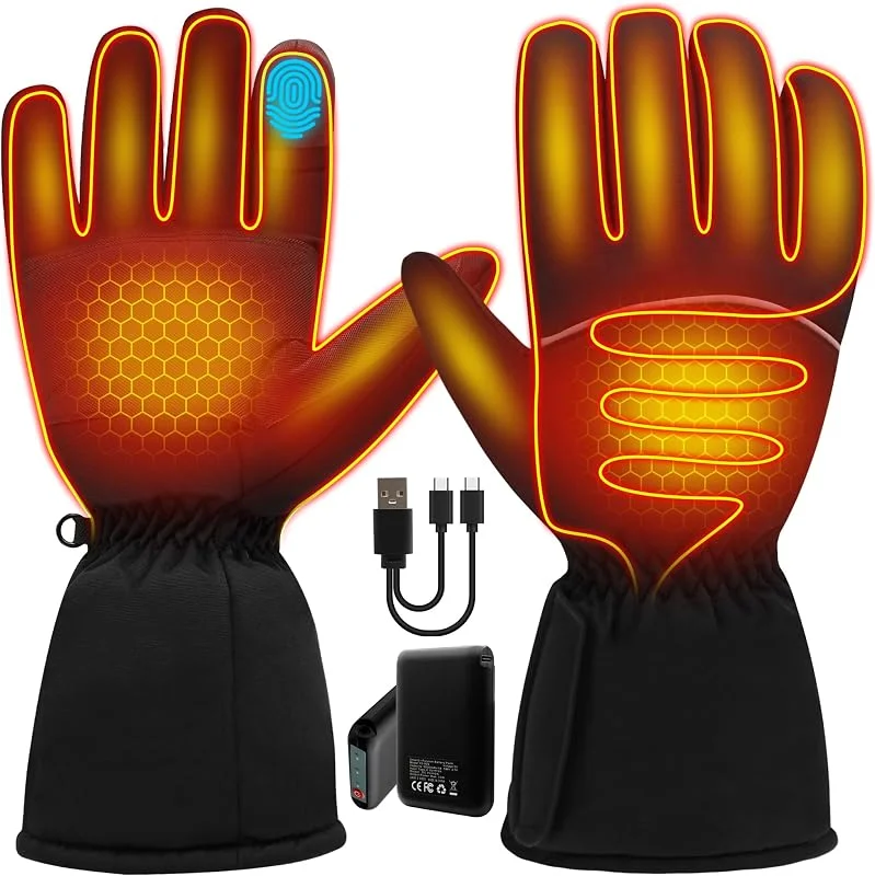 Svpro Beheizbare Handschuhe für Damen und Herren, 5000mAh Wiederaufladbarer Batterie Beheizbare Elektrische Handschuhe, Touchscreen Winterwarme Thermal Winterhandschuhe mit 3 Heizstufen — Heizkleidung