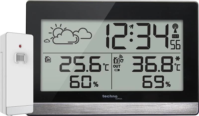 Technoline Wetterstation WS9255 inkl. Außensender TX205D-TH, Wettervorhersagen, Innentemperatur, Außentemperatur — Luftbefeuchter