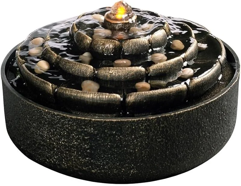 Zen Lotus Zirkulierender Brunnen - Desktop-Wasserfall-Luftbefeuchter for Zuhause, das Büro oder als Dekoration for Meditationsräume