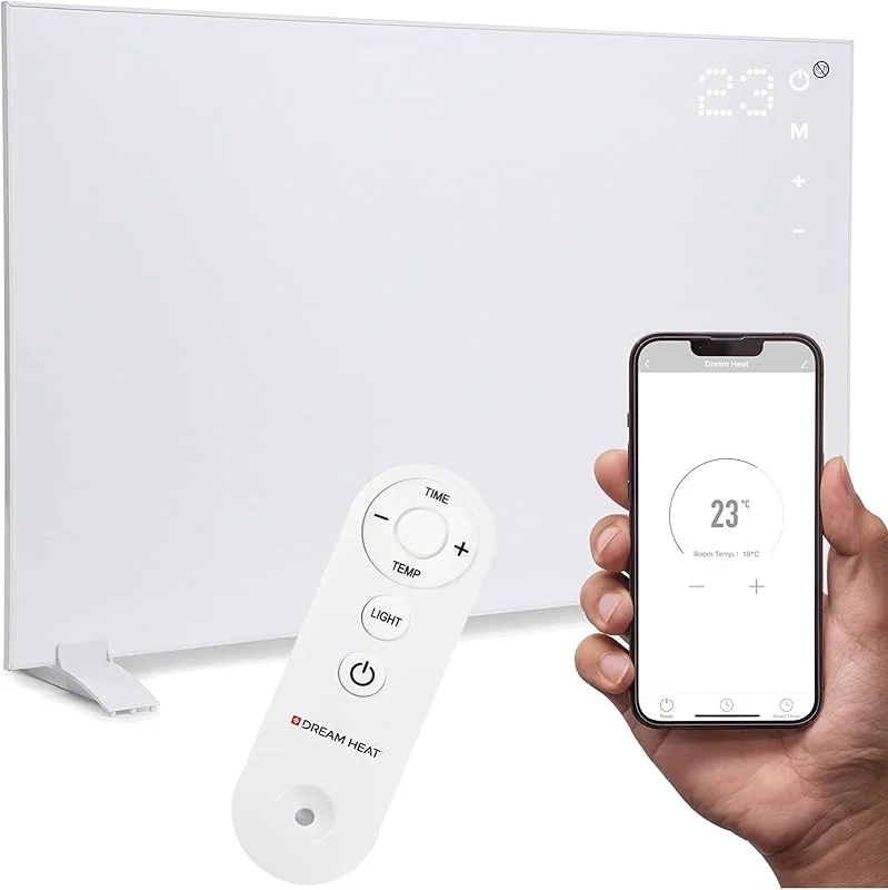 Dream Heat 600 Watt Infrarotheizung mit Touch Panel, Energiesparend, Fernbedienung, WIFI, APP-Steuerung, TIMER Funktion, Elektroheizung, Heizstrahler, Thermostat, Elektrische Heizung, Heater, Infrarot — Heizung Warmepumpe