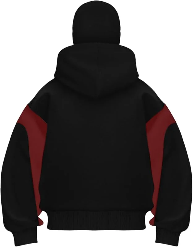 Hoodie Herren Balaclava Zip Einfarbig Kapuzenpullover Warm mit Sturmhaube Casual Hoodie Reißverschluss und Tasche Lockeres Sweatjacke Y2K Tops Winterjacke Sweatshirt Übergangsjacke — Heizkleidung