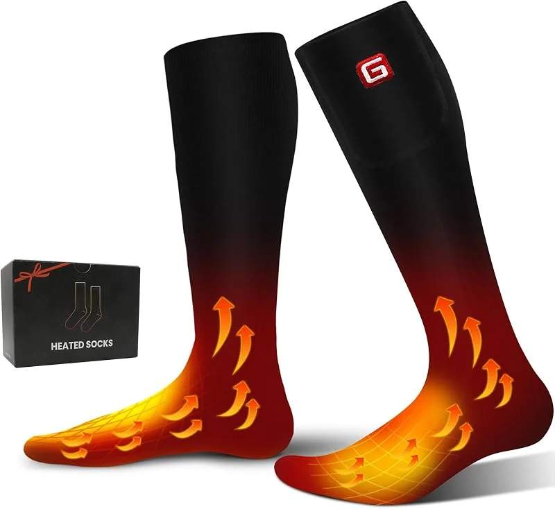 Svpro Beheizbare Socken für Damen und Herren – Wiederaufladbare, Waschbare, Elektrisch beheizte Socken mit 10 Std Laufzeit, Thermofußwärmer für Winterjagd, Skifahren, Wandern, Camping, Radfahren — Heizkleidung