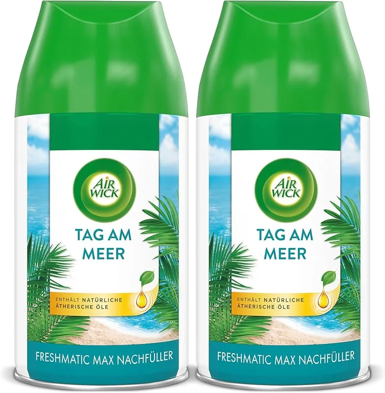 Air Wick Freshmatic Max Raumspray DUO – Nachfüller für den Air Wick Freshmatic Max – Duft: Tag am Meer – 2 x 250 ml Nachfüller — Luftbefeuchter