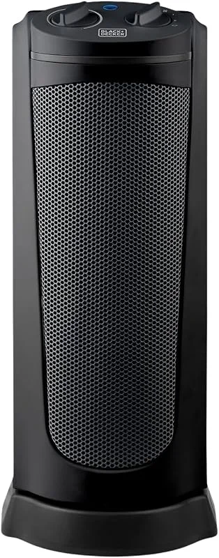 BLACK+DECKER BXSH2002E mobile Keramikheizung, Kunststoff, flach, edles Design, wahlweise Stand-Konvektor oder Wandmontage, Schwarz — Heizung Warmepumpe