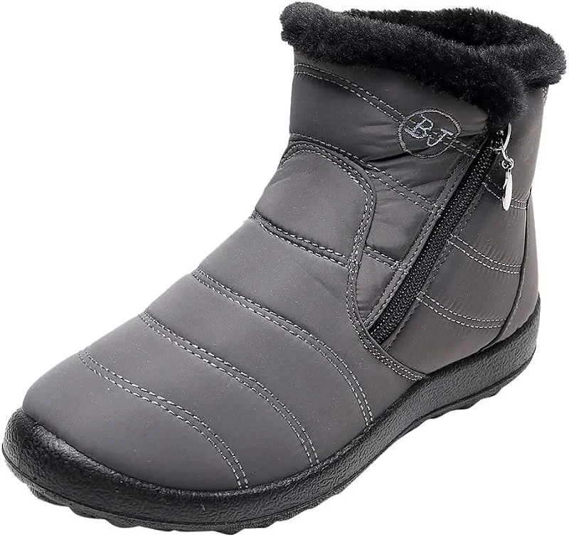 Damen Schlupfstiefel Winterboots Nylon Schnee Knöchel Kurze Stiefe — Heizkleidung