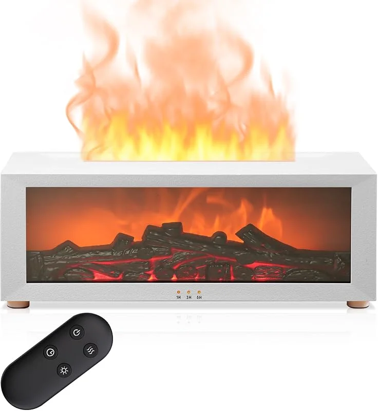 Aischen Kamin Aroma Diffusor Luftbefeuchter mit Flammenfeffekt