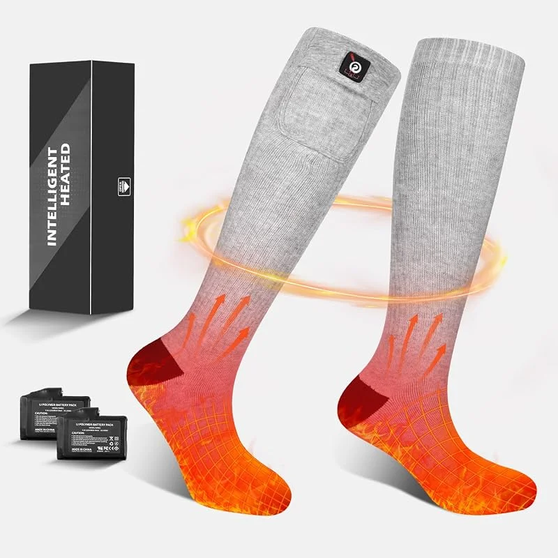 Beheizte Socken für Herren Damen Akku Elektrische Socken im kalten Winter Thermische Heizung für die Jagd Camping Skifahren Wandern Angeln Reiten Motorradfahren — Heizkleidung
