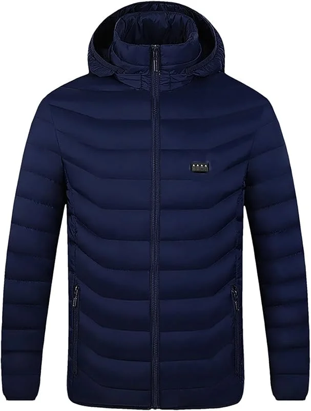 Generisch Herren Einfarbige Steuerung 4 Heizung Fleece Kapuzenpullover Lässige Lockere Warme Business Jacke — Heizkleidung