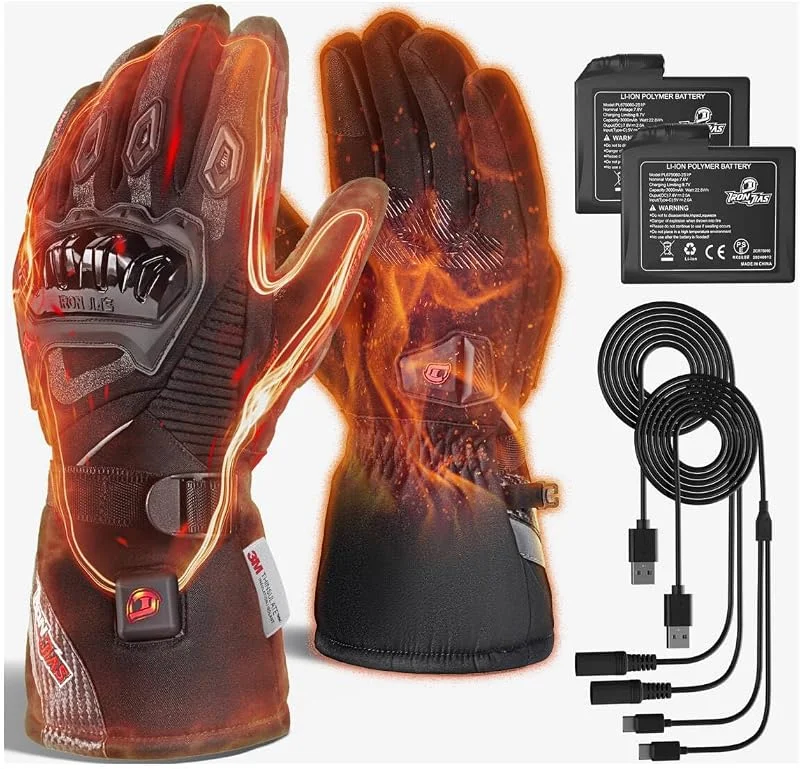 Beheizbare Motorradhandschuhe, 3000 mAh, Touchscreen, Wasserdicht — Heizkleidung