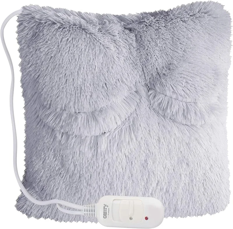 CAMRY CR 7428 elektrisches Heizkissen, Wärmekissen mit Fernbedienung und weichem, waschbarem Bezug, 38 x 38 cm, 2 Heizstufen, Wärmetherapie, Rückenkissen, Überhitzungsschutz, grau, 38 x 38 x 10 cm — Heizung Warmepumpe