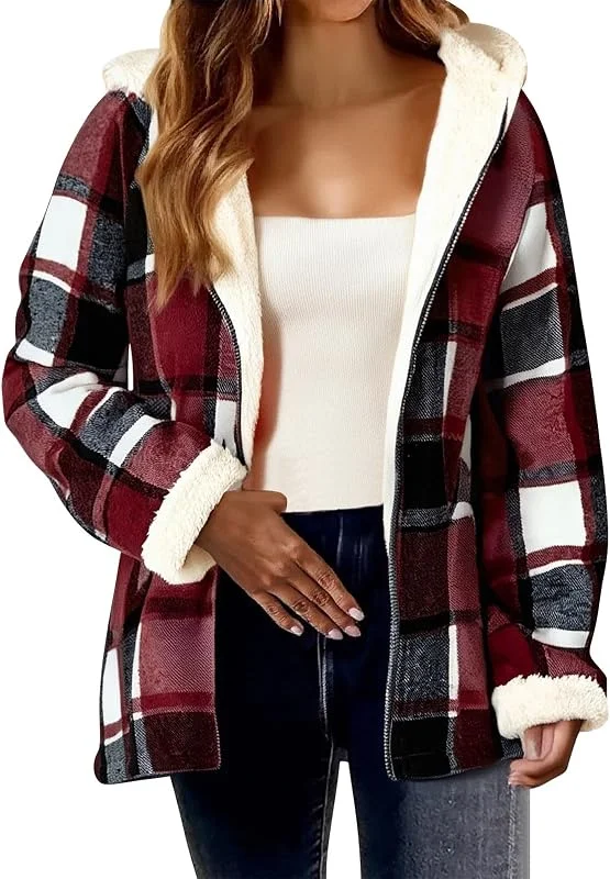 HOOUDO Zip Sweatshirt Damen Übergroße Jacket Einfarbige Loose Langarm Warme Jacke Karierte Reißverschlussjacke 2025 Enge Sportjacke Gelber Hoodie Kinder Kapuzensweat Snowboard Oberteil Festival — Heizkleidung