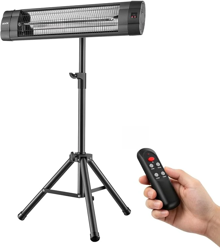 VEVOR Infrarot Heizstrahler 2500W Elektrischer Infrarotstrahler mit Stativ — Heizung Warmepumpe