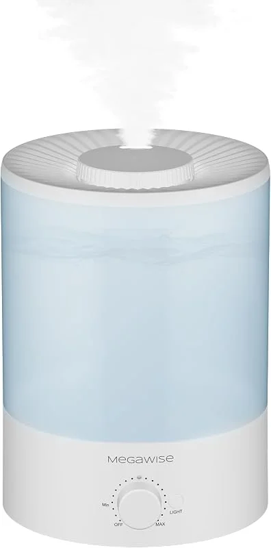MEGAWISE 3, 5 l Cool Mist Luftbefeuchter für Schlafzimmer & Zuhause, Ultra leiser Betrieb, Einstellbarer Nebelausgang, Kompaktes Design für Büro & Kinderzimmer