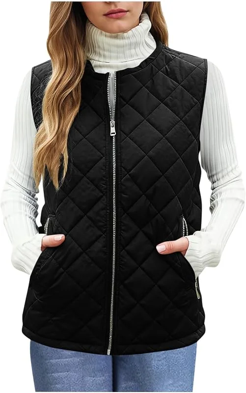 Generisch Weste Damen Ärmellose Steppweste Damen Leicht Übergangsjacke — Heizkleidung