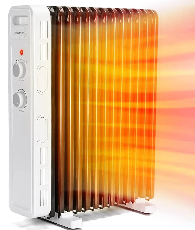 Aigostar Ölradiator 2500 Watt Energiesparend Heizkörper mit Thermostat — Heizung Warmepumpe