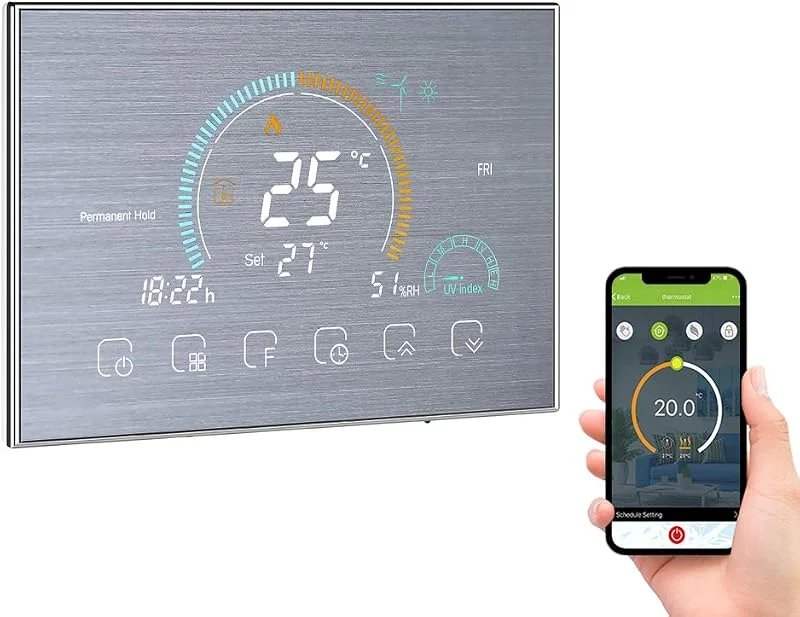 95-240 V Wi-Fi Smart Programmierbarer Thermostat 5+1+1 Sechs Perioden Sprach-APP-Steuerung Hintergrundbeleuchtung LCD-Wasser-, Gas-Boiler-Heizungs-Thermoregler mit — Heizung Warmepumpe