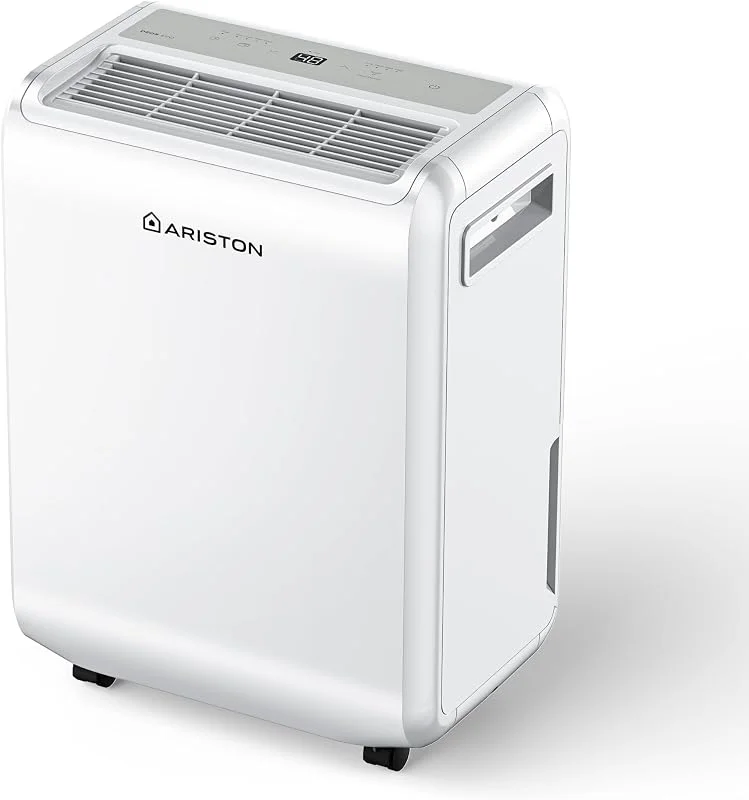 Ariston DEOS 10 EVO Luftentfeuchter, tragbar, 10 l, 24 Stunden, mit Rädern, Bad und Räumen bis zu 30 m², kleiner Feuchtigkeitsabsorber 32 x 41, 4 x 20, 5 – 3 Luftgeschwindigkeiten und Staubfilter — Luftbefeuchter