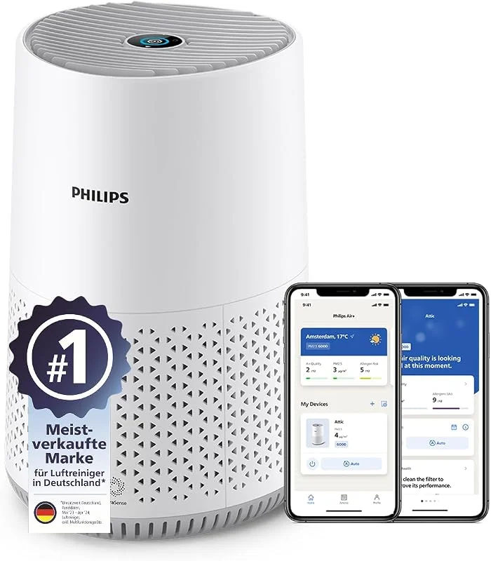Philips Luftreiniger Mini 600 Serie, Weiß, für Räume bis 44 m² — Luftbefeuchter