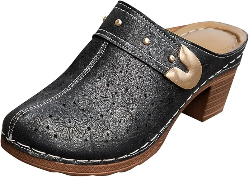 Damen Clogs & Pantoletten Für Mit Absatz Schuhe Vorne Geschlossen Hinten — Heizkleidung