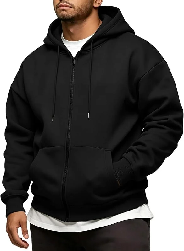 Kapuzenpullover Herren Hoodie Jacke Mit Taschen Oversize Sweatshirt Langarm Sweatjacke Pullover mit Kapuze Warm Freizeitjacke Lässig Sweatshirtjacke Männer Übergangsjacke Für Freizeit Reise — Heizkleidung