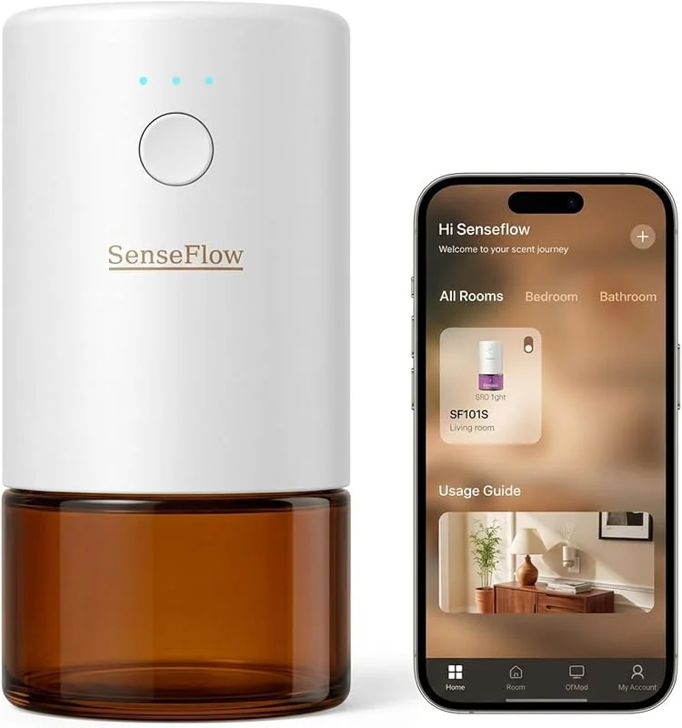 Aroma Diffuser für Ätherische Öle Smart Wi-Fi SF101S Pro, Wasserloser Ultraschall Duftstecker Raumduft Weiß - Ohne Öle — Luftbefeuchter