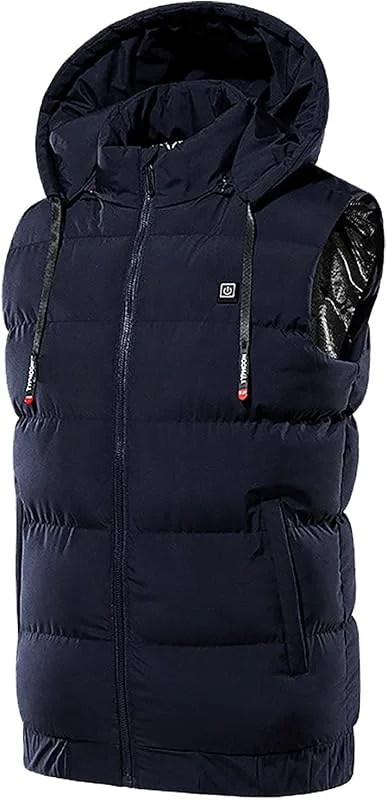 Heizweste Herren Beheizbare Weste Beheizbare Jacke Wasserdicht Winddicht Warm Softshell Winterjacke Unisex Winter Neun Zonen Elektrische Heizung Weste mit Kapuze Heizung Kleidung Warme Ski Heizweste — Heizkleidung