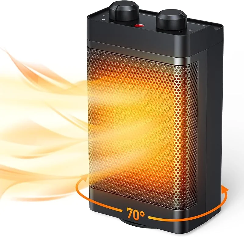 Heizlüfter Energiesparend, 1500W 3 Heizmodi Keramik Elektrische Heizung, 70° oszillierend, Berhitzungs- & Kippschutz, Leise Raumheizgerät für Betrieb im Büro, Wohnzimmer, Schlafzimmer (1500W) — Heizung Warmepumpe