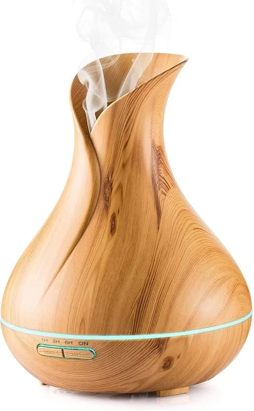 550ml Aroma Diffuser für Ätherische Öle – Ultraschall Luftbefeuchter mit 7 LED-Farben, BPA-frei, Aromatherapie Diffusor für Schlafzimmer, Büro & Spa (550ml)