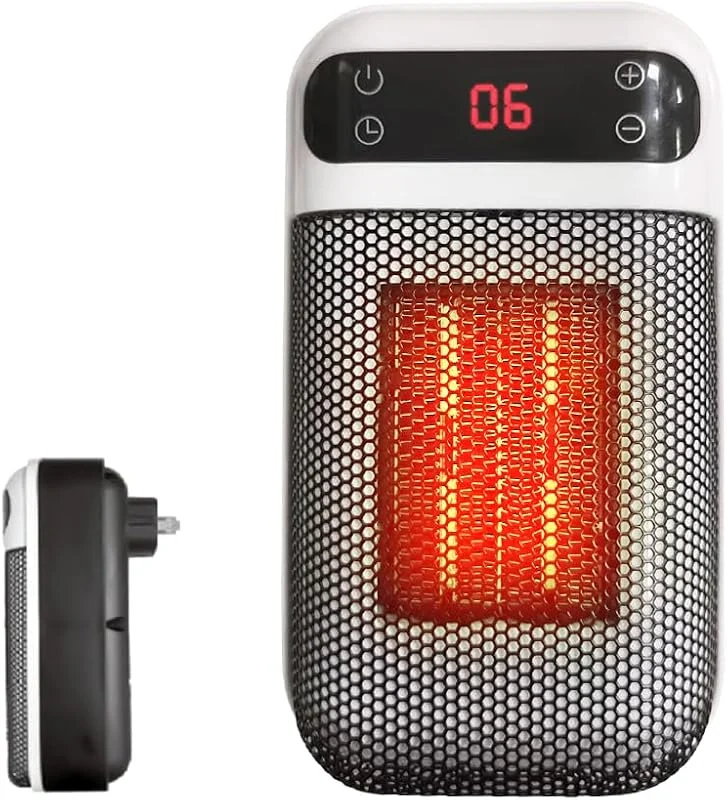 Steckdosen Heizlüfter, 500w Steckdosenheizung, Steckdosenheizer Mit Thermo-Keramik-Technologie, Plugin-Heater Mit Timer & Thermostat, Steckdosenheizlüfter Für Schlafzimmer Büro — Heizung Warmepumpe