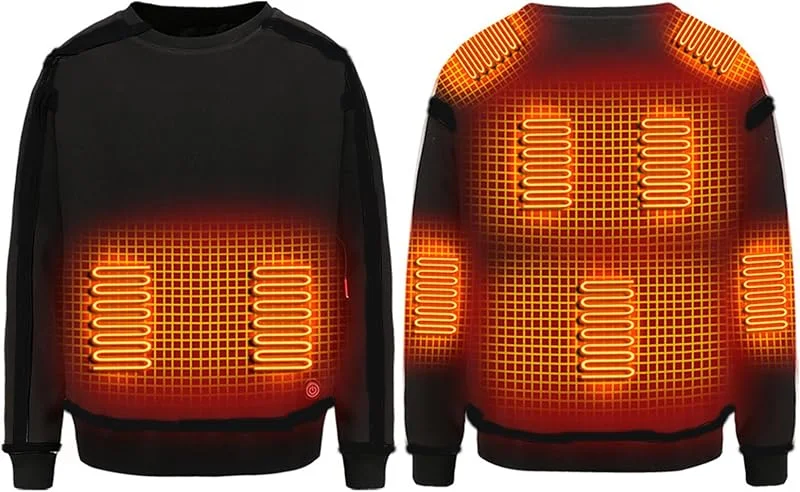 Battnot Beheizbare Hoodie Damen Beheizbare Pullover Herren Damen Langarm Baumwolle Beheizte Kapuzenpullover USB Elektrisch Beheizbare Sweatershirt mit Kapuze Erwachsene Bluse Tops Mantel mit Heizung — Heizkleidung