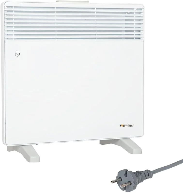 WARMTEC Elektroheizung 500W, Elektroheizkörper mit 8-Stufen-Thermostat und Frostschutzfunktion, Konvektor Heizung für energiesparendes Heizen, Standmontage, Schutzklasse IP20, Weiß — Heizung Warmepumpe