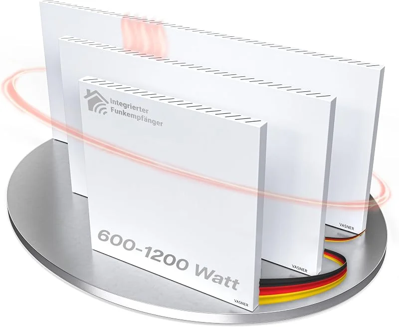 VASNER Konvi RX Funk Infrarotheizung - Elektroheizung Konvektionsheizung inkl. Wandmontage 600-1200 Watt – Infrarot Wandheizung - Elektrische Heizung - Hybridheizung (600 Watt) — Heizung Warmepumpe
