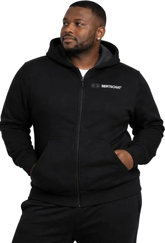 BERTSCHAT Beheizbare Hoodie Herren - Heated Hoodie - Heizjacke - Heizpullover - Kapuzejacke mit powerbank - Drei Heizstufen — Heizkleidung